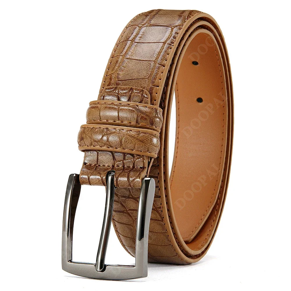 Famous Brand Business Belt Men Top Quality PU Luxury Leather Waist Strap Black Male Automatic Buckle Jeans Belts for Men