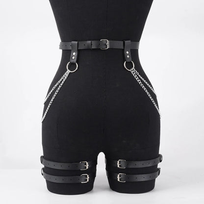 Women's Fashion PU Leather Belt Thigh Garter Tassel Chain Suitable for Daily, Holiday Party Dress Matching Accessories