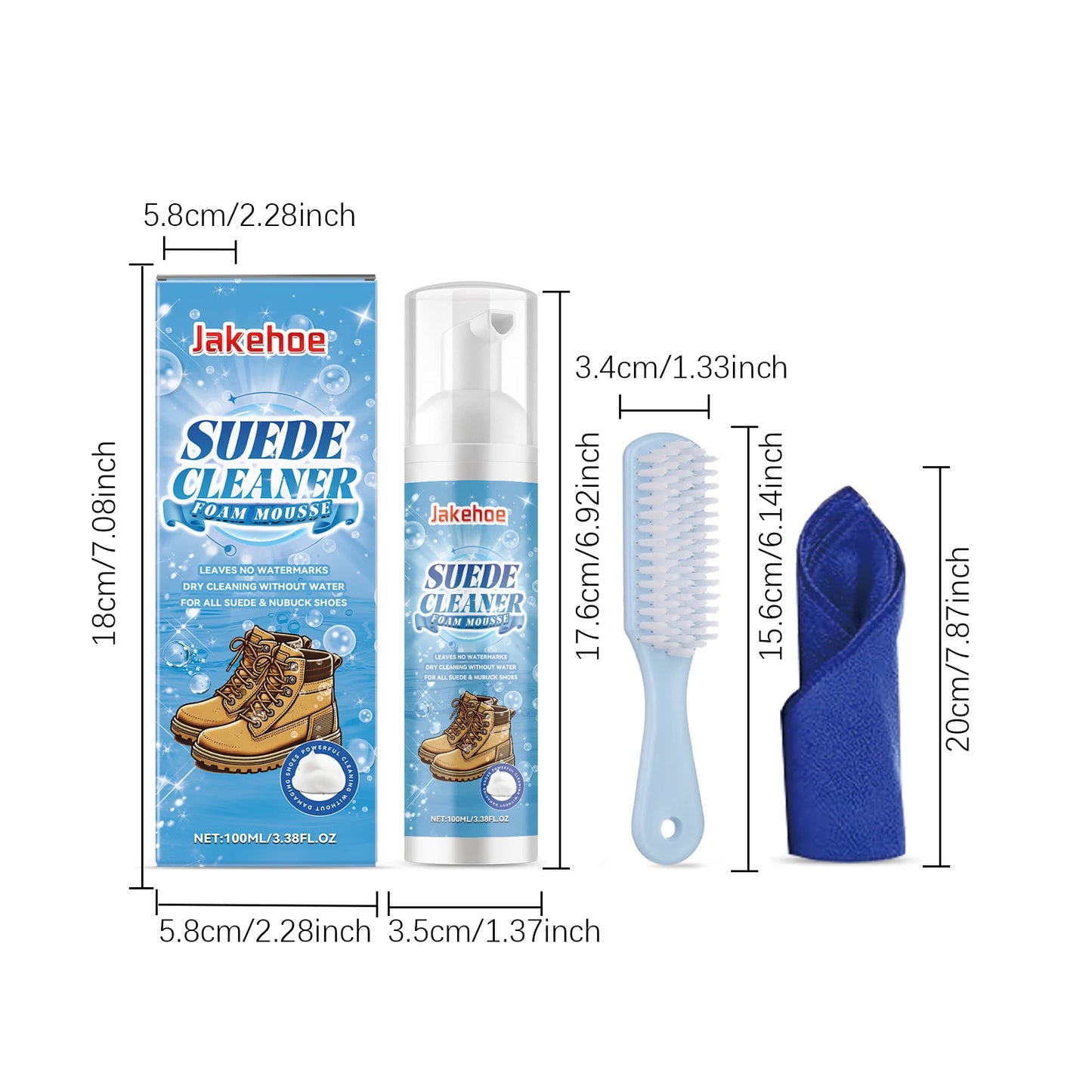 Suede Cleaner Kit Leather Velvet Knit Boot & Canvas Cleaner No-wash Dry Cleaning Foam Decontamination For Leather Sneakers Care