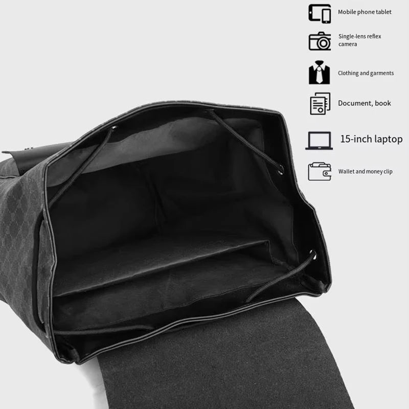 Fashion Men's Backpacks Soft PU Leather Travel Bags High Capacity Laptop Backpack for Student School Bag Male Gift