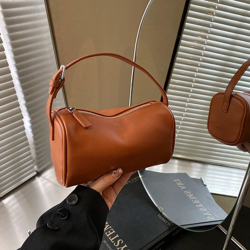 Red Soft Leather Handbag Women 2026 Spring Summer New Casual Crossbody Bags Korean Solid Versatile One Shoulder bag Trend