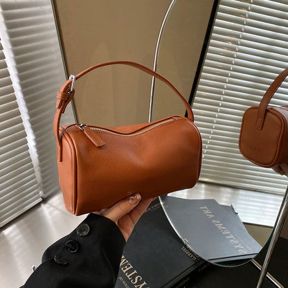 Red Soft Leather Handbag Women 2026 Spring Summer New Casual Crossbody Bags Korean Solid Versatile One Shoulder bag Trend