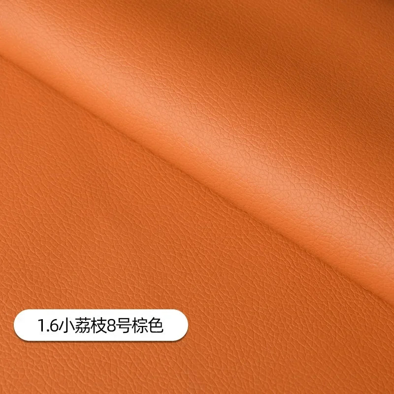 Litchi Pattern Leather Fabric Upholstery Per Meter for Car Interior Bag Chairs Diy Sewing Waterproof Wearable Soft Cloth Plain