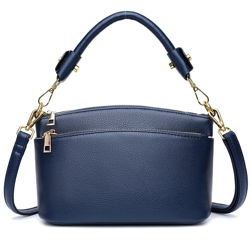Leisure Genuine Leather Girl Motorcycle Bag Fashion Trend Female Messenger Bags Wallet High Quality Soft Leather Shoulder Bolsas