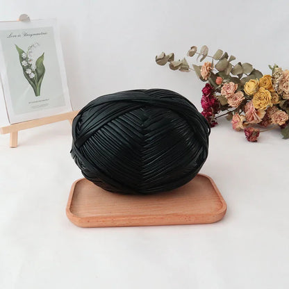 200g  Advanced customized metal texture strip thread handmade DIY woven bag material luminous bright leather material