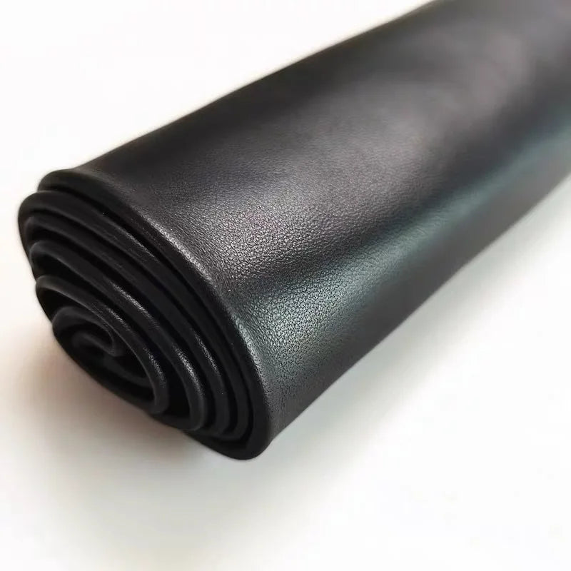 Black 0.6mm top layer sheepskin leather, handmade DIY ultra-thin clothing, genuine leather fabric, leather clothing, leather rep