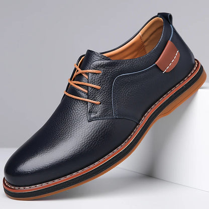 Men's Leather Shoes Anti-Slip Wear-Resistant Commuter Comfortable Casual Shoes for Business-2885