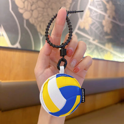 Leather Football Keychain Baseball Basketball Volleyball Leather Pendant Ladies Bag Accessories Car Key Pendant