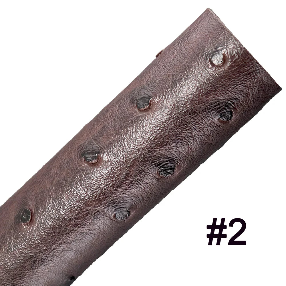 Plain Solid Ostrich Textured Embossed Faux Leather Fabric For Handbag Bag Decoration Textile Craft DIY CN461