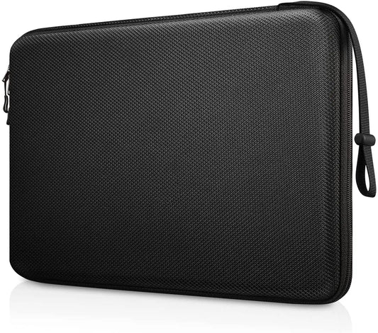 13 14 15.6 inch Laptop Sleeve Bag Shockproof Computer Bag Waterproof EVA Protective Carrying Case Black with Straps