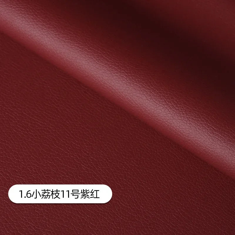 Litchi Pattern Leather Fabric Upholstery Per Meter for Car Interior Bag Chairs Diy Sewing Waterproof Wearable Soft Cloth Plain