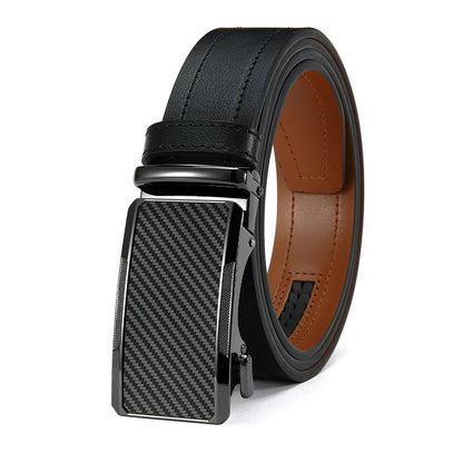New Business Leisure Men's Alloy Square Buckle Belt Men's Luxury Designer High Quality Leather Cowboy Belt Multi Color