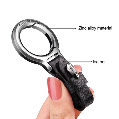 Car keychain men's high-grade multifunctional pendant anti-loss leather jacket hook senior leather car key accessories