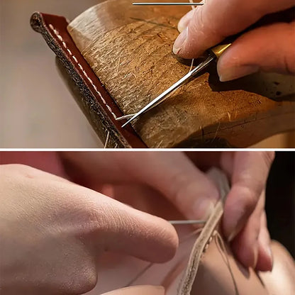 1 Set of Leather Craft Sewing Tools Set, Including Waxed Thread, Wooden Handle Hand Sewing Needle, Beginner Leather Repair