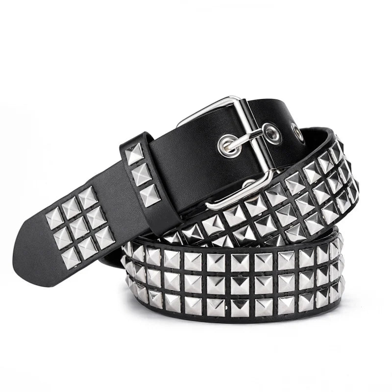 Men's and Women's Belt Elegant Genuine Leather Belt Punk Style Jeans Dress Waist Accessory