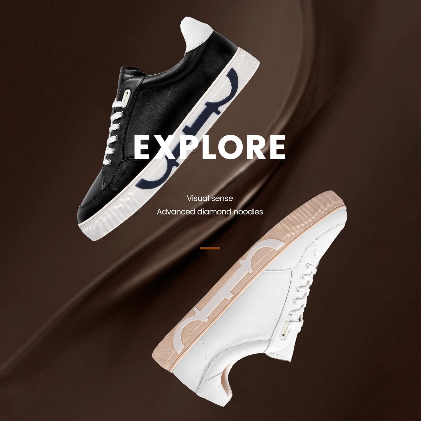 Casual Shoes Men's Leather Flat Shoes Black White Flat Breathable Massage Comfortable Casual Sneakers Luxury Brand 2025 New