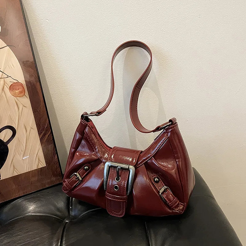 Women Leather Tote Bag Single Shoulder Handbag with Zipper Fashion Casual Purse for Ladies