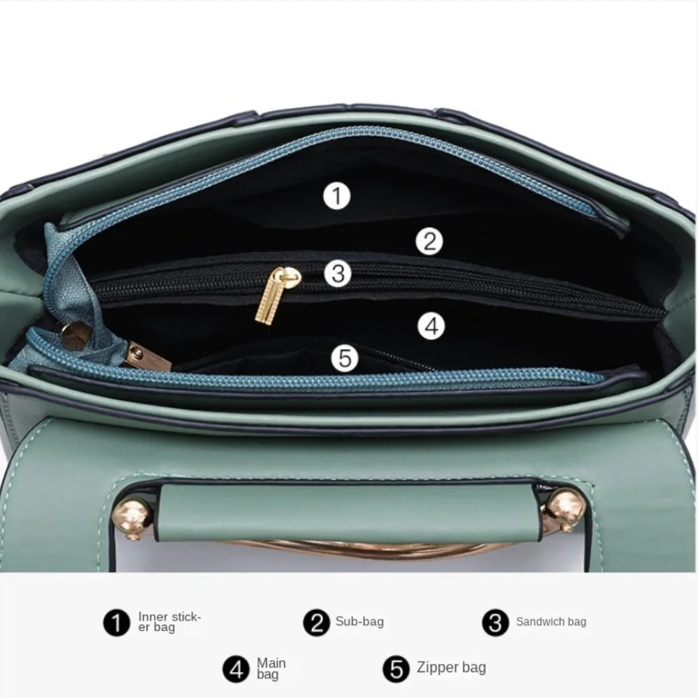 High Quality Leather Handbag Purse Women's Bag Trend Designer Shoulder Crossbody Sac Lady Messenger Small Tote
