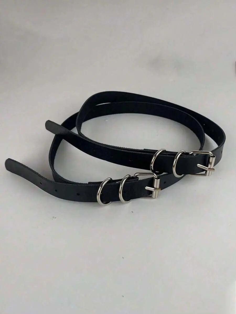 Fashion Women's Leather Thigh Garter, Buckle Garters, Goth Punk Accessories,Suitable for Daily Matching Short Dress and Stocking