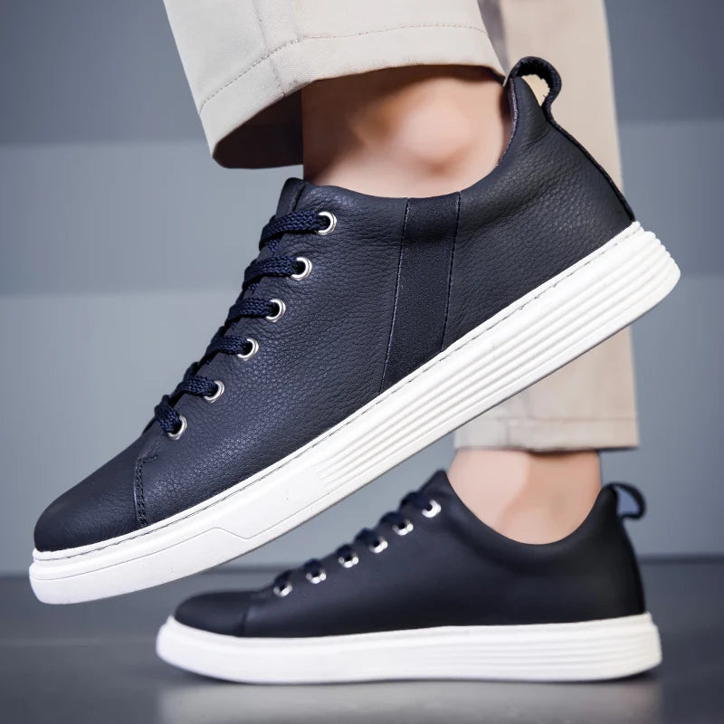 Genuine leather men's board shoes Classic minimalist design style Office and driving Daily Office Business Party Quality shoes