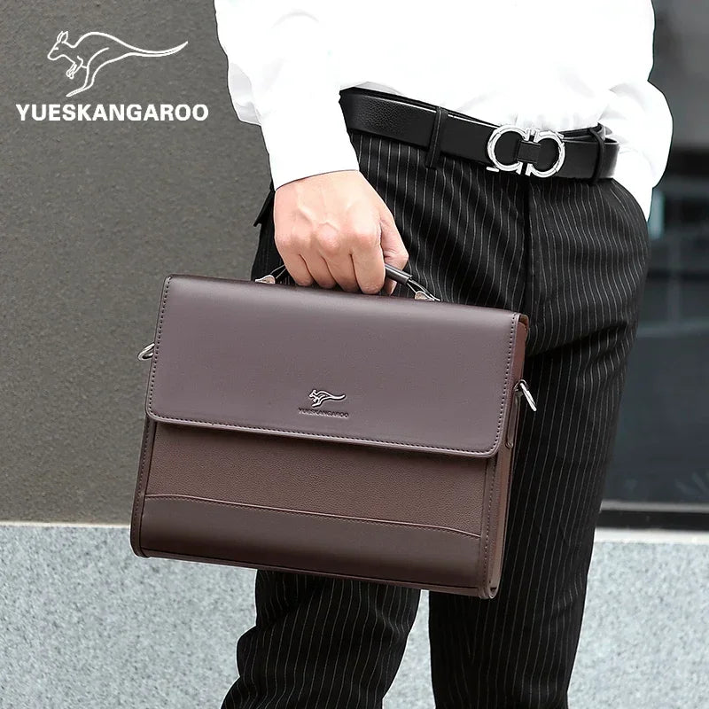 Male Handbags Pu Leather Men's Tote Briefcase Business Shoulder Bag for Men 2026 Brand Laptop Bags Man Organizer for Documents
