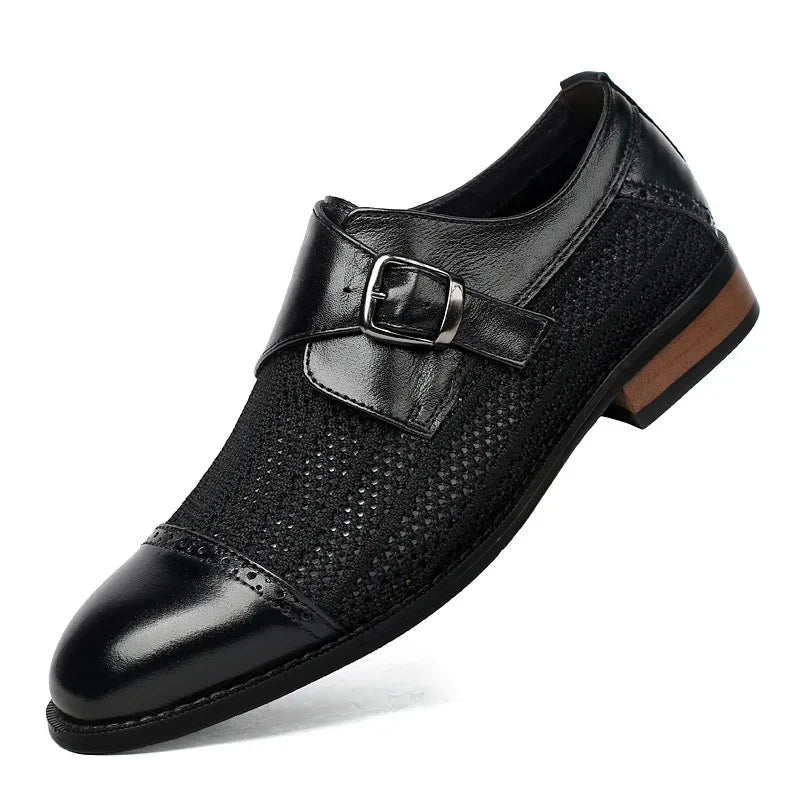 Men Shoes High Quality Hollowed-out Leather Shoes Breathable Casual Footwear Comfort Driving Shoe Hollowed Business Dress Shoes