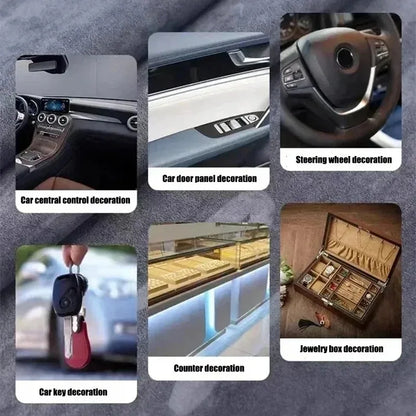 20x30cm-50x150cm Synthetic Leather Self-adhesive Fabric Suede Adhesive Fabrics By Meter Car Interior Door Velvet Cloth DIY Trims