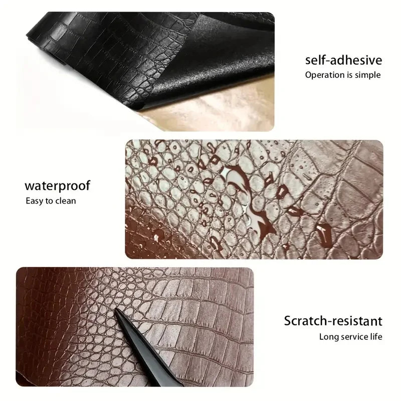 Crocodile Texture Self Adhesive Artificial Leather Repair Patch Repairing Sofas Furniture Seats DIY Leather Synthetic Leather