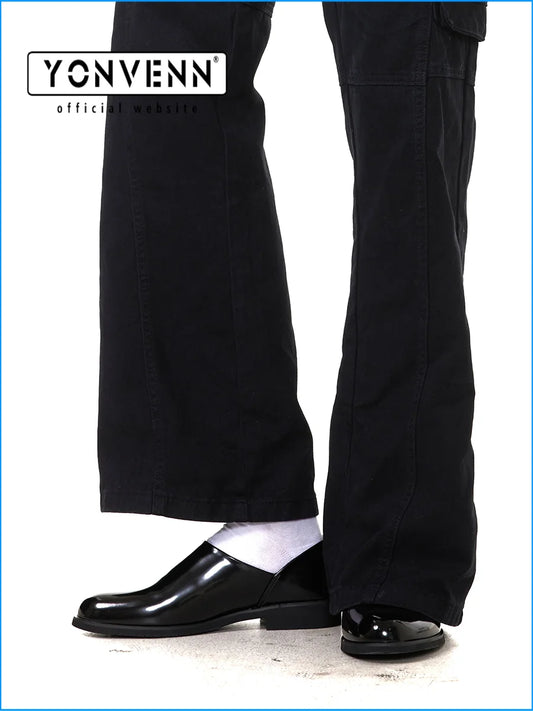 New leather men's shoes versatile for commuting slip in loafers lazy casual leather shoes trendy shiny and simple