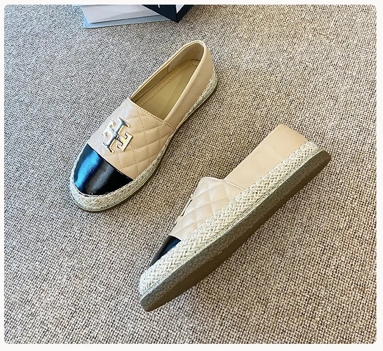 New Shoes for Women Leather Flat Boat Shoes Designer Fisherman Shoes Girl Fashion Slip-on Loafers