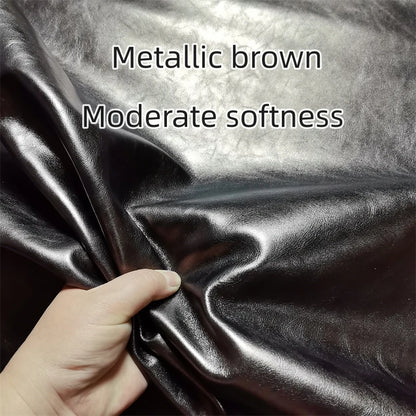 0.8/1mm Champagne Gold Metallic Brown Sheepskin. First Layer Leather.Real Leather Fabric. Handmade DIY For Bags. Whole Sheepskin