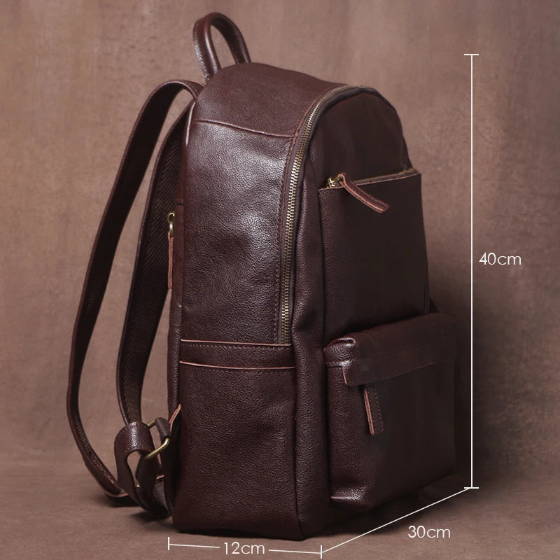 GURO Higher Quality Genuine Leather Backpack Men's Commute Business Travel Bag Women Luxury Cowhide Schoolbag Office Laptop Bags