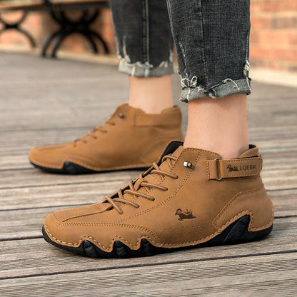 Leather Shoes for Men Casual Sneakers 2025 Waterproof Motorcycle Ankle Boots Italian Brand Men Shoes Luxury High Quality Loafers
