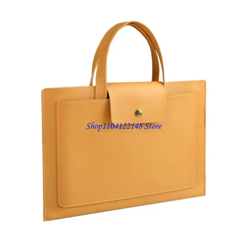 P9FA Lightweight Laptop Case With Ergonomic Handle Laptop Storage Bag PU Leather