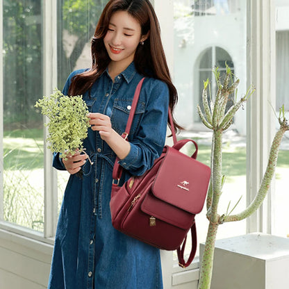 Women High Quality Leather Backpack Large Capacity School Shoulder Bags for Teenage Girls Travel Backpack Designer Sac A Dos