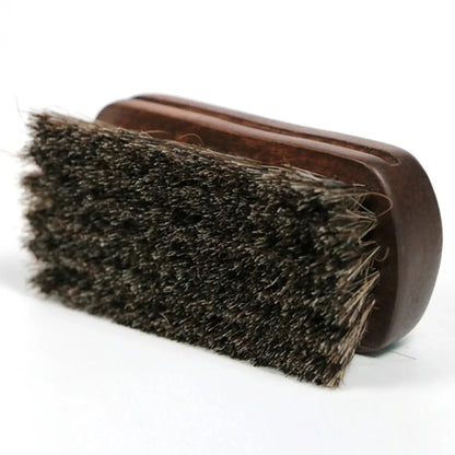 Horsehair Leather Textile Cleaning Brush for Car Interior Furniture Apparel Bag Shine Polishing Brush Auto Wash Detailing Brush