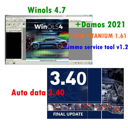 2026 New Auto Repair Software Auto Data 3.40+WinOLS 4.7 With Plugins +2021 Damos +ECM TITANIUM+ Immo Service Tool v1.2 Software