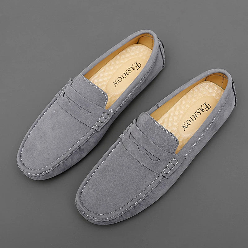 Mens Shoes Suede Leather Loafers Fashion Comfortable Walking Shoes for Men Sneakers New Flats Classic Original Style Casual Shoe