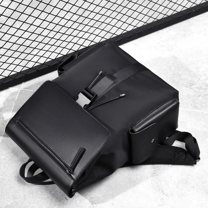 Fashion Business Laptop Backpack Men's Leather Large Capacity College Student Schoolbag Waterproof Travel Boarding Backpack