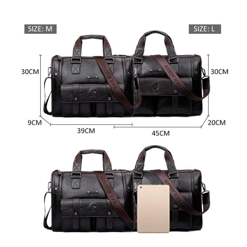 Men Leather Briefcase Large Capacity Business Handbag Messenger Bags Male Vintage Shoulder Bag Men's 14/15.6 Inch Laptop Bags