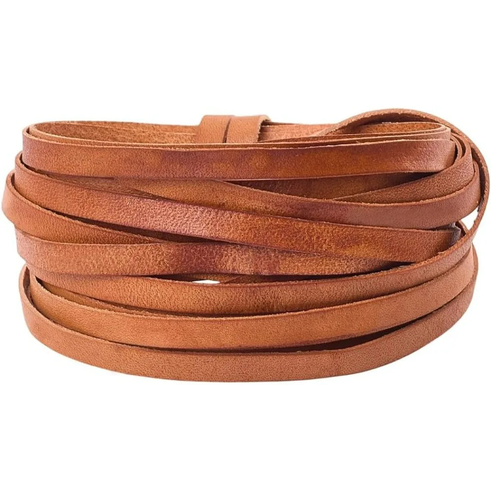5mx6mmx1mm Real Leather Craft Lace Strips Peru String Flat Braiding Thread Rope for Jewelry Making Braiding Bracelets Key Chains