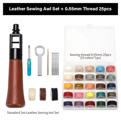WUTA Leather Sewing Machine Awl Thread Kit Speedy Stitching DIY Leather Craft Tools Hand Stitcher Shoemaker Canvas Repair Tool