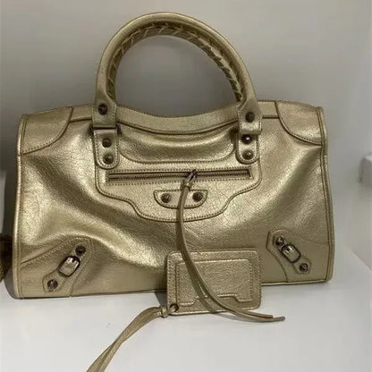 Handbags For Women 2026 New High Capacity Shoulder Bags Motorcycle Lady Travel Bag Luxury Brand Hobos Bags Cross-body Handbags