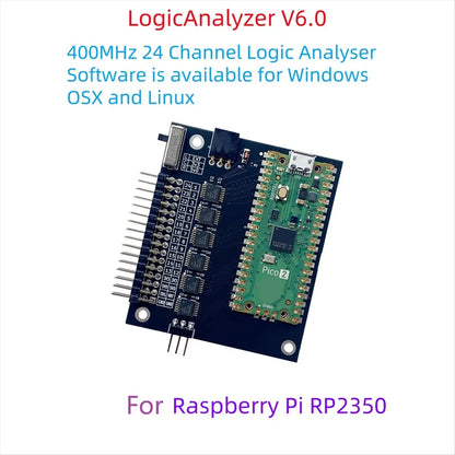 （Limited Stock）Logic Analyzer V6.0 RP2350 2 400MHz 24 Channel Logic Analyser Software is Available for , OSX and Linux