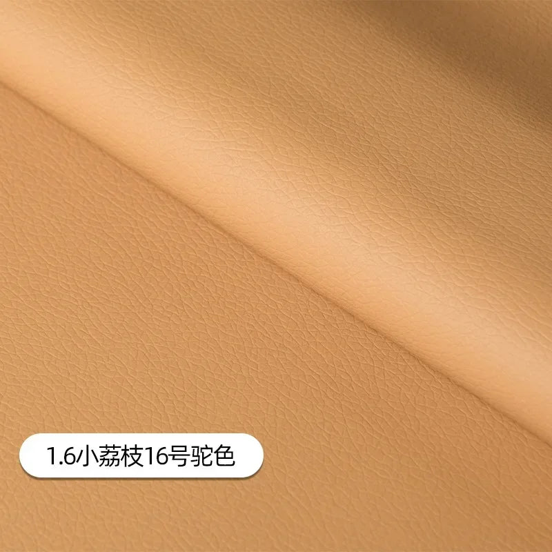 Litchi Pattern Leather Fabric Upholstery Per Meter for Car Interior Bag Chairs Diy Sewing Waterproof Wearable Soft Cloth Plain