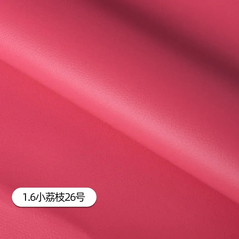 Litchi Pattern Leather Fabric Upholstery Per Meter for Car Interior Bag Chairs Diy Sewing Waterproof Wearable Soft Cloth Plain