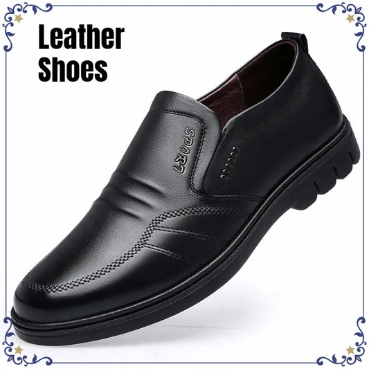 New Business Men Leather Shoes British Style Casual Men Sneakers Soft Breathable Comfortable Non-slip Walking Footwear for Male