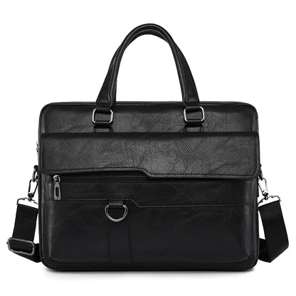 Luxury Brand Men Handbag Leather Man Briefcase for Laptop Messenger Men Leather Shoulder Bag Business Portfolio For A4 Document