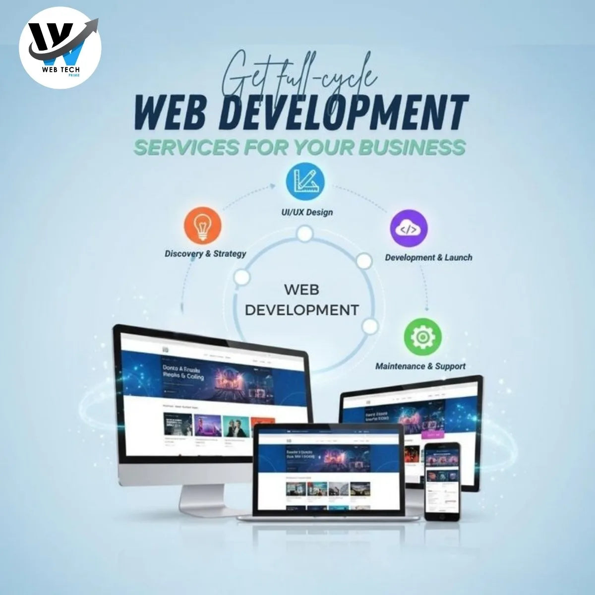 Web Tech Prime Full Cycle Web Development Services Programming & Development Software Solution