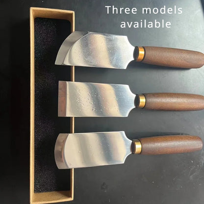 Leather Cutting Tools Straight Edge Beveled Edge Rounded Edge, Comfortable Grip Durable Wooden Handle, Precision Trimming and Th